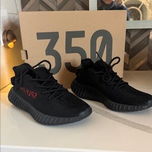 Yeezy Boost 350 V2 Black with Red Detail